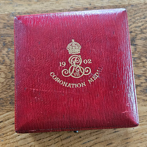 King Edward VII and Queen Alexandria 1902 Coronation Medal Coin Boxed Antique
