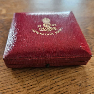 King Edward VII and Queen Alexandria 1902 Coronation Medal Coin Boxed Antique