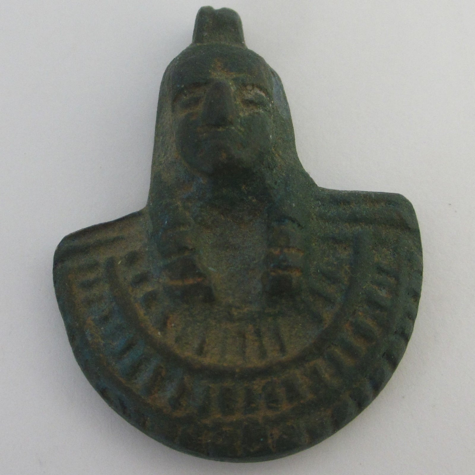 Antique Bronze Egyptian Pharaoh Amulet