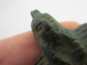 Antique Bronze Egyptian Pharaoh Amulet
