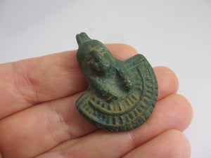 Antique Bronze Egyptian Pharaoh Amulet