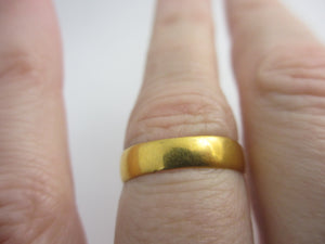 English 22k Gold Wedding Band Marriage Ring Antique Victorian Size UK P