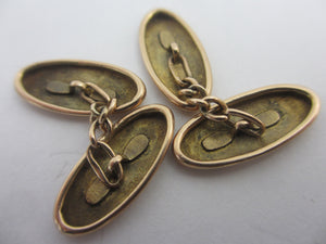 Gentleman's Cufflinks in 9k Gold Antique Edwardian 1902