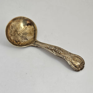 English Sterling Silver Kings Pattern Caddy Spoon by George Adams Antique Victorian 1861