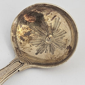 English Sterling Silver Kings Pattern Caddy Spoon by George Adams Antique Victorian 1861