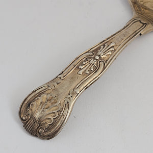 English Sterling Silver Kings Pattern Caddy Spoon by George Adams Antique Victorian 1861