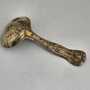 English Sterling Silver Kings Pattern Caddy Spoon by George Adams Antique Victorian 1861