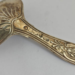 English Sterling Silver Kings Pattern Caddy Spoon by George Adams Antique Victorian 1861