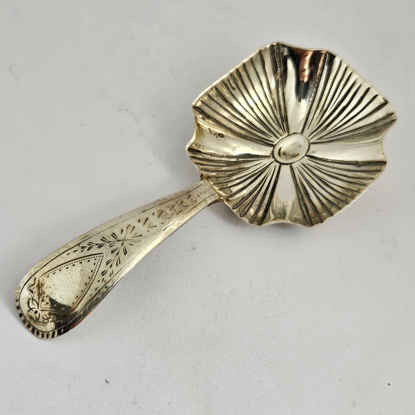 English Sterling Silver Caddy Spoon by William Edwards Antique Georgian 1800