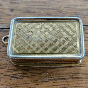 English Sterling Silver Gilt Vinaigrette Box by William Sampson Antique Georgian 1835