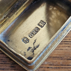English Sterling Silver Gilt Vinaigrette Box by William Sampson Antique Georgian 1835