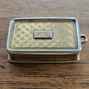 English Sterling Silver Gilt Vinaigrette Box by William Sampson Antique Georgian 1835