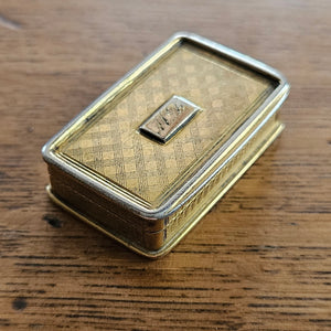 English Sterling Silver Gilt Vinaigrette Box by William Sampson Antique Georgian 1835
