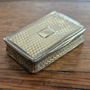 English Sterling Silver Gilt Vinaigrette Box by G.R. Collis & Co Antique Victorian 1840