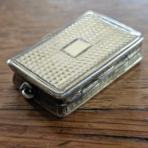English Sterling Silver Gilt Vinaigrette Box by G.R. Collis & Co Antique Victorian 1840