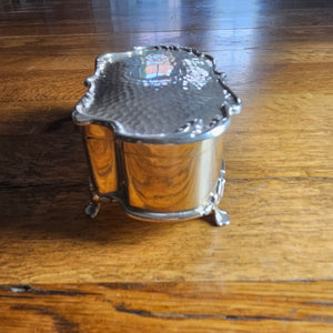 English Sterling Silver Jewellery Trinket Box by Matthew John Jessop Antique Edwardian