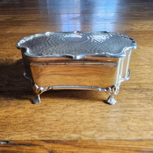 English Sterling Silver Jewellery Trinket Box by Matthew John Jessop Antique Edwardian