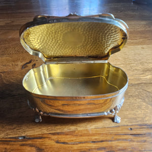 English Sterling Silver Jewellery Trinket Box by Matthew John Jessop Antique Edwardian