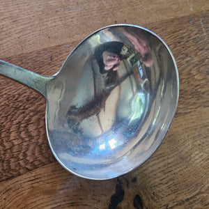 Shell and Inscribed Crest Detailing English Sterling Silver Ladle Cutlery by William Collins Antique Georgian