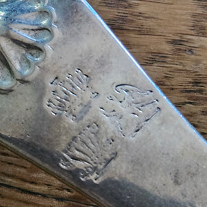 Shell and Inscribed Crest Detailing English Sterling Silver Ladle Cutlery by William Collins Antique Georgian