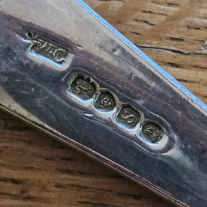 Shell and Inscribed Crest Detailing English Sterling Silver Ladle Cutlery by William Collins Antique Georgian