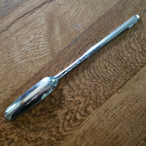 English Sterling Silver Marrow Scoop Inscribed Centaur Crest by Robert Hennell II Antique Georgian