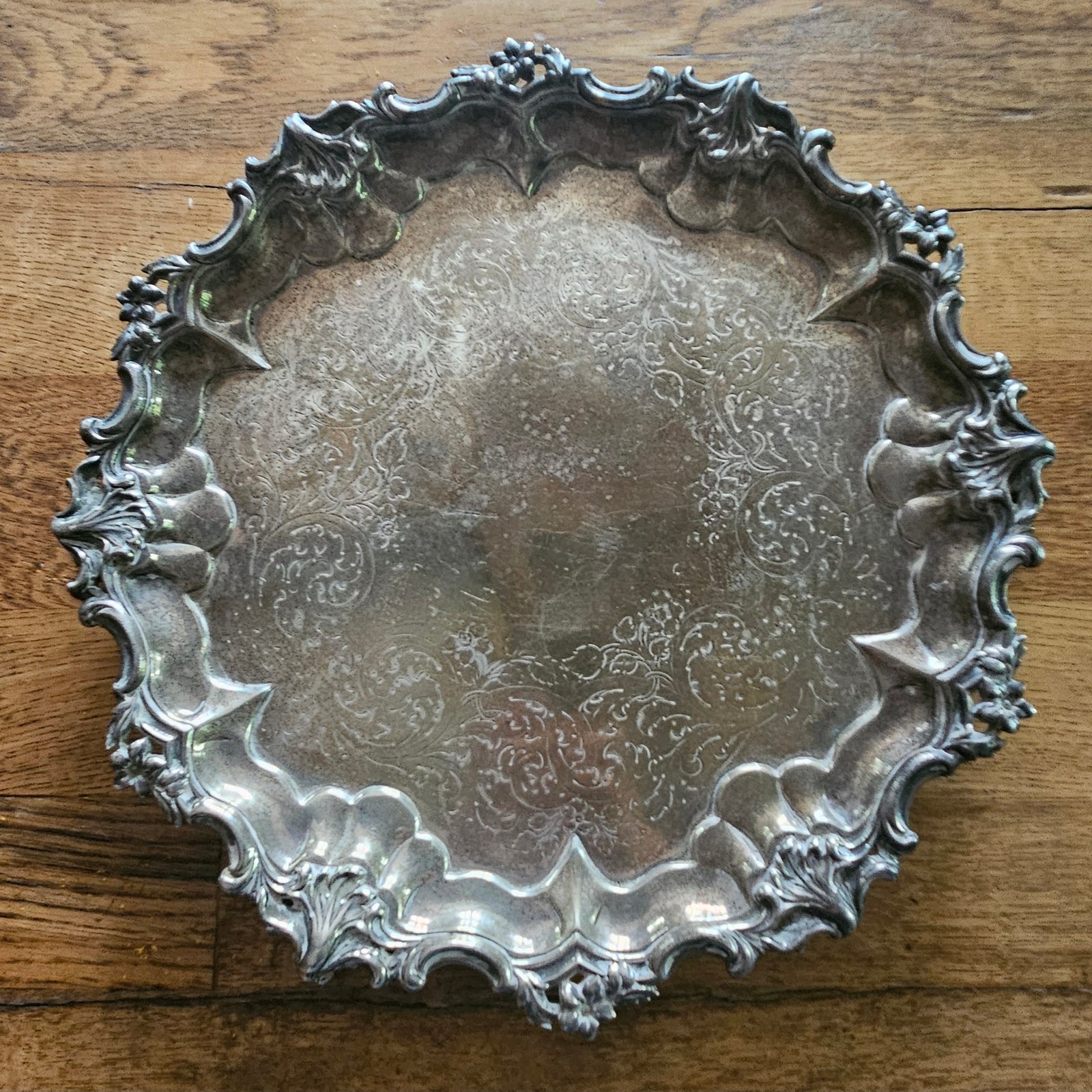English Sterling Silver Salver Dish by Edward, Edward junior, John and William Barnard Antique Victorian