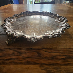 English Sterling Silver Salver Dish by Edward, Edward junior, John and William Barnard Antique Victorian