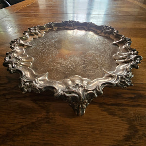 English Sterling Silver Salver Dish by Edward, Edward junior, John and William Barnard Antique Victorian