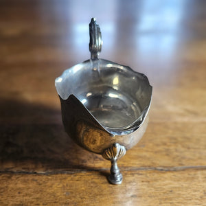 English Hallmarked Sterling Silver Sauce Boat Dish by Robert Stewart Antique Edwardian