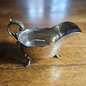 English Hallmarked Sterling Silver Sauce Boat Dish by Robert Stewart Antique Edwardian