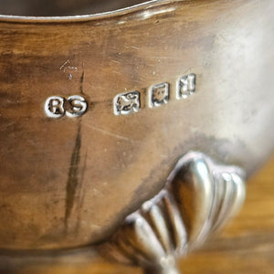 English Hallmarked Sterling Silver Sauce Boat Dish by Robert Stewart Antique Edwardian