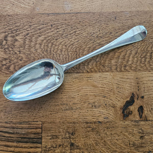 Shell Detail English Sterling Silver Serving Spoon by Ebenezer Coker Antique Georgian