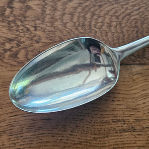 Shell Detail English Sterling Silver Serving Spoon by Ebenezer Coker Antique Georgian