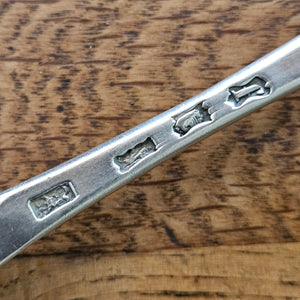 Shell Detail English Sterling Silver Serving Spoon by Ebenezer Coker Antique Georgian