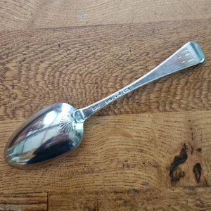 Shell Detail English Sterling Silver Serving Spoon by Ebenezer Coker Antique Georgian