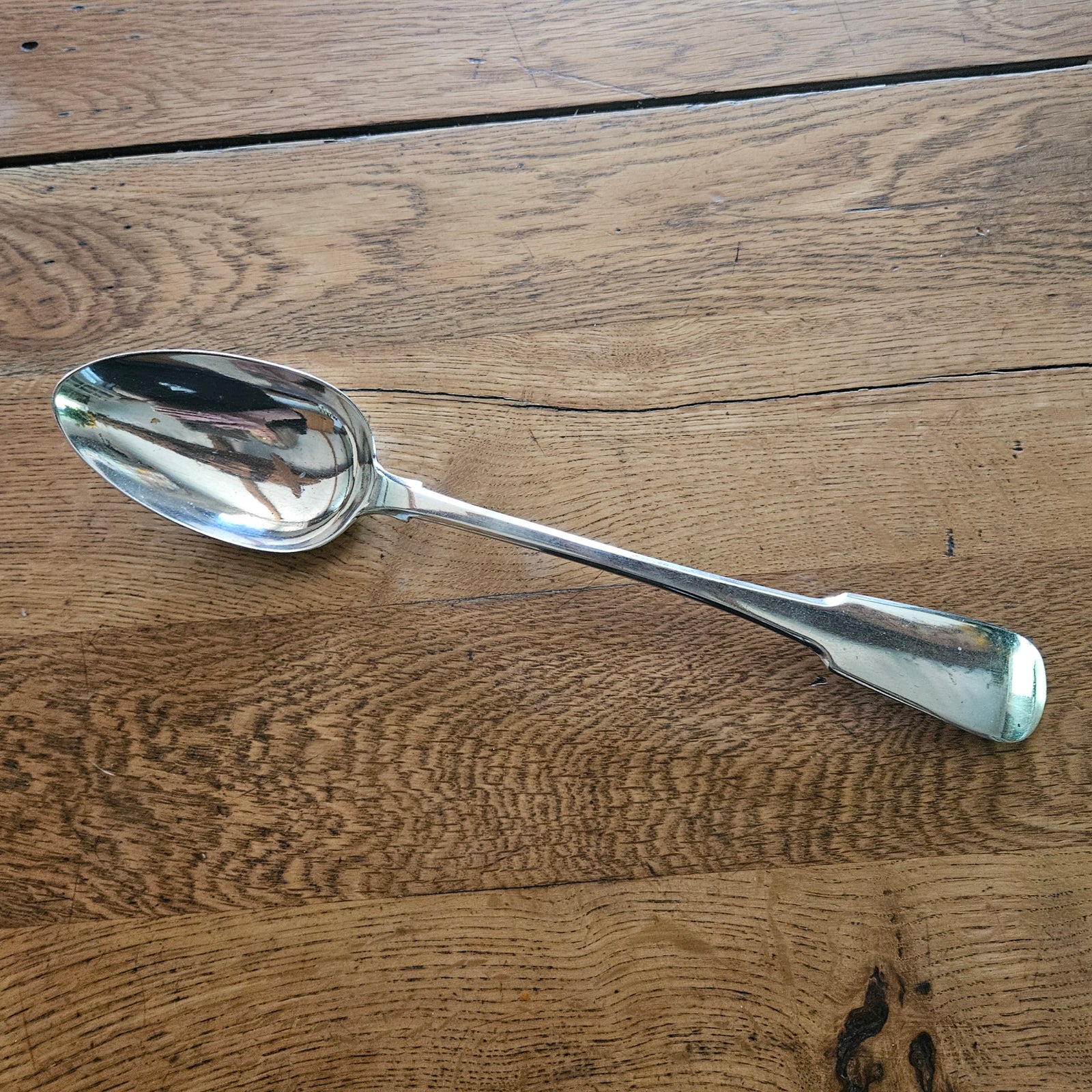 English Sterling Silver Stuffing Spoon by Solomon Hougham, Solomon Royes & John East Dix Antique Georgian