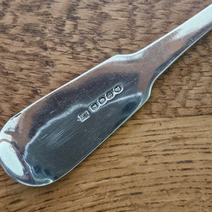 English Sterling Silver Stuffing Spoon by Solomon Hougham, Solomon Royes & John East Dix Antique Georgian