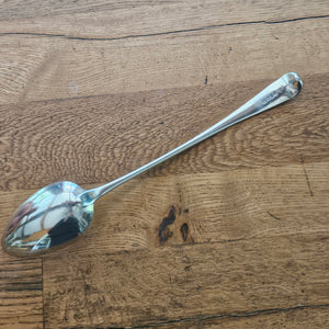 Rampant Lion Heraldic Crest English Sterling Silver Stuffing Spoon by William Eley and William Fearn Antique Georgian