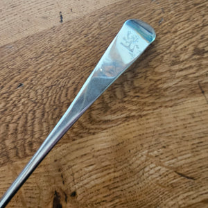 Rampant Lion Heraldic Crest English Sterling Silver Stuffing Spoon by William Eley and William Fearn Antique Georgian