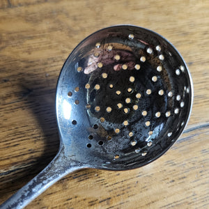 English Sterling Silver Sugar Sifter Spoon Ladle by Mappin &amp; Webb Ltd Antique Victorian 1894