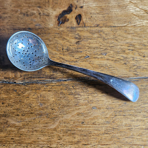 English Sterling Silver Sugar Sifter Spoon Ladle by Mappin &amp; Webb Ltd Antique Victorian 1894