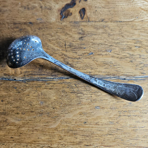 English Sterling Silver Sugar Sifter Spoon Ladle by Mappin &amp; Webb Ltd Antique Victorian 1894