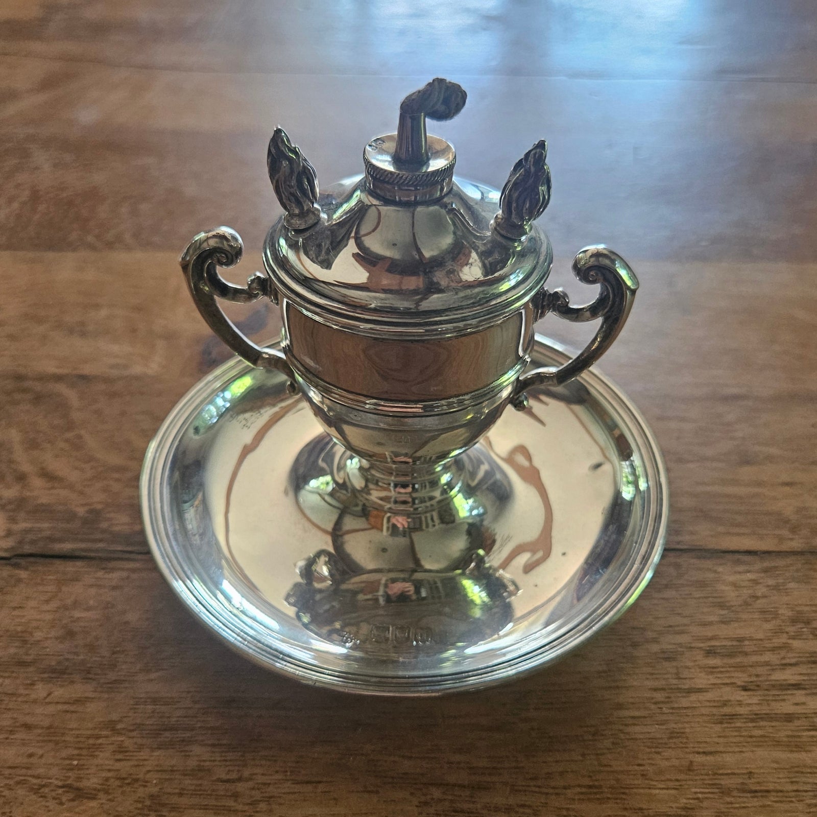 English Sterling Silver Table Lighter by Horace Woodward & Co Ltd Antique Victorian 1899