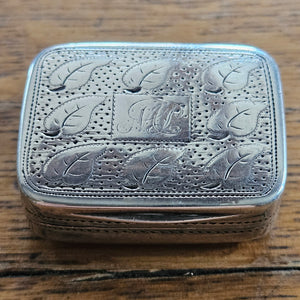English Sterling Silver Vinaigrette Box by Matthew Linwood Antique Georgian 1810