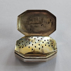 Georgian 1813 Sterling Silver Vinaigrette Box by Joseph Wilmore Antique