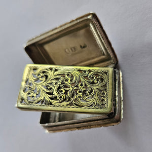 Georgian 1824 Sterling Silver Vinaigrette Box by Thomas Shaw Antique