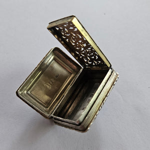 Georgian 1824 Sterling Silver Vinaigrette Box by Thomas Shaw Antique