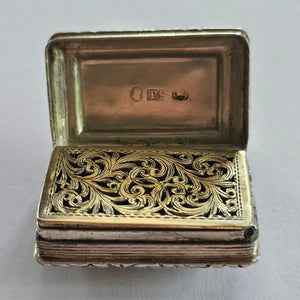 Georgian 1824 Sterling Silver Vinaigrette Box by Thomas Shaw Antique
