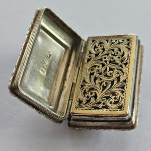 Georgian 1824 Sterling Silver Vinaigrette Box by Thomas Shaw Antique